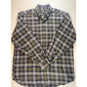 Eddie Bauer Plaid Shirt Button Down Mens Flannel Size Meduim 100% Cotton